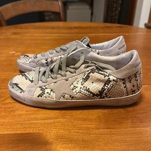 Golden Goose Superstar, special edition leather python print with suede accents